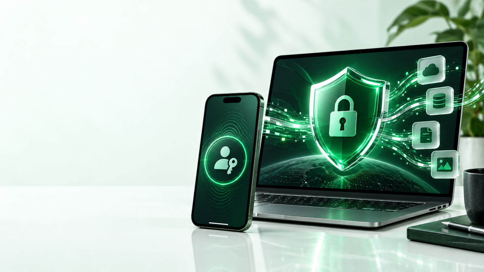 Celular e notebook com recursos de segurança e dados conectados